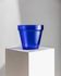 Large Vintage Deep Blue Glass Flower Pot with Textured Surface – Mid-Century Italian Glass, 1970s