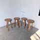 Set of 4 tripod stools from the 1950s.