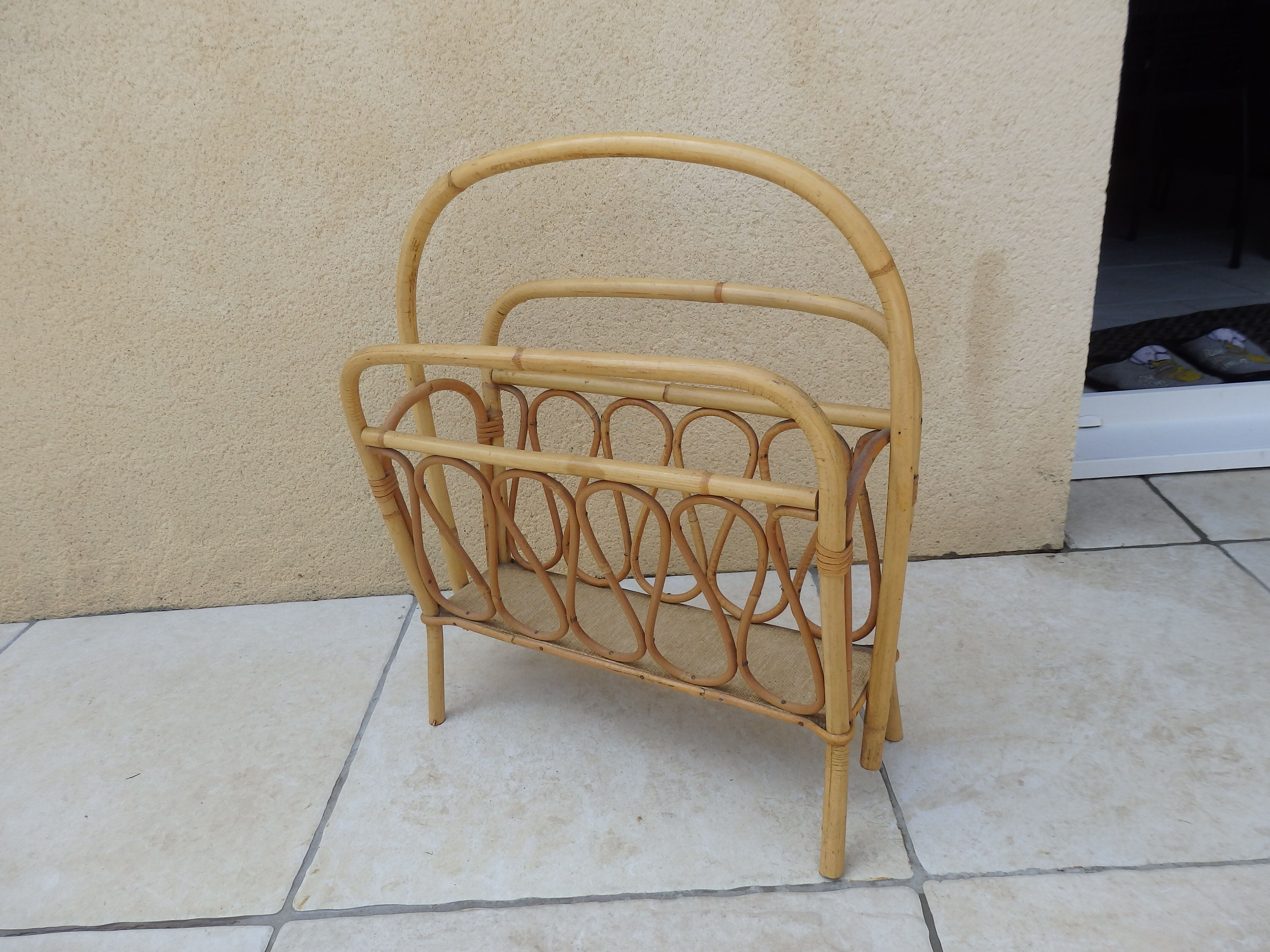 Rattan magazine holder