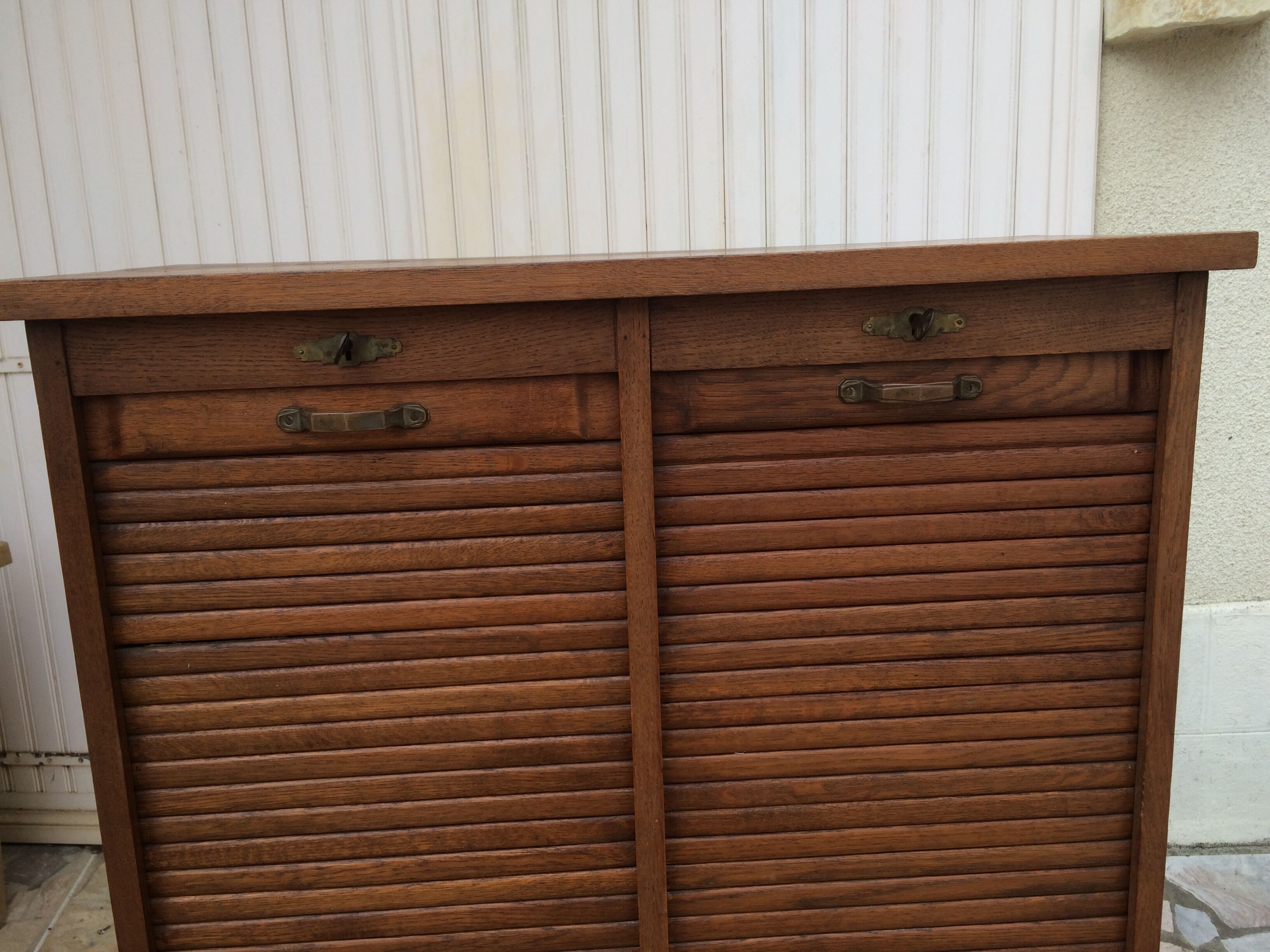 30s oak double curtain binder