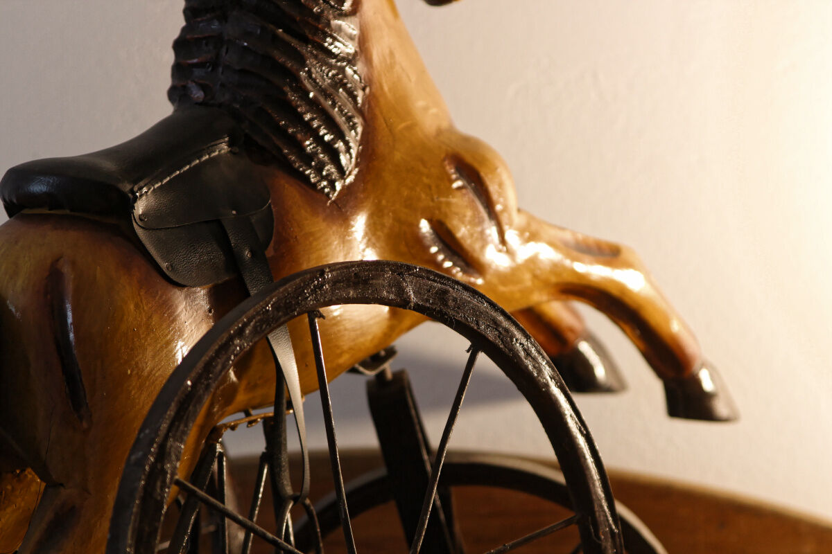 Old miniature horse tricycle