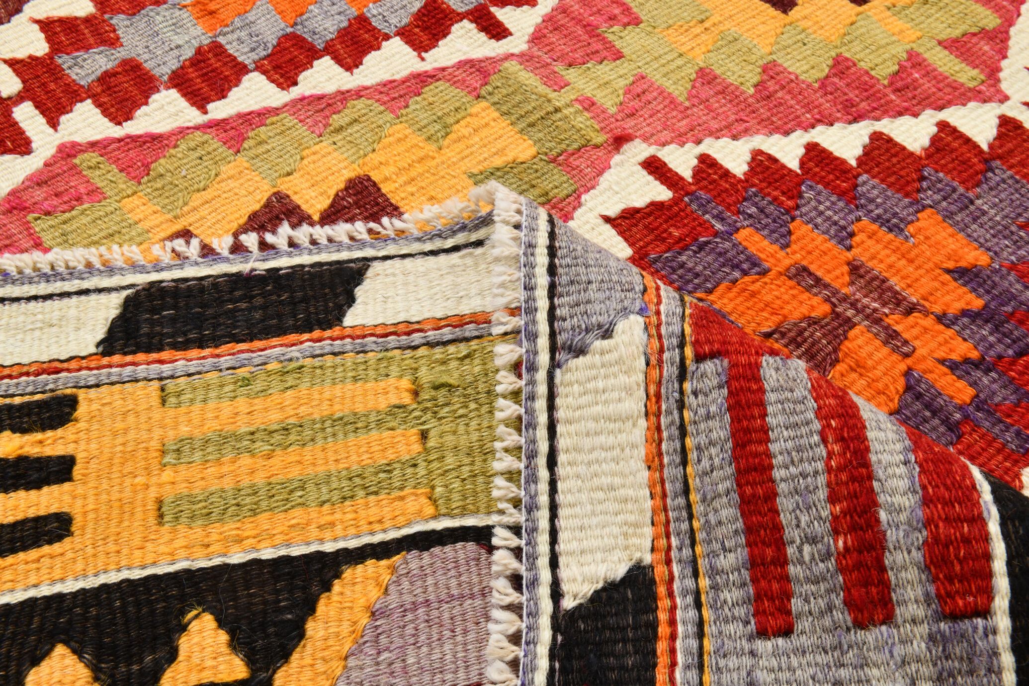 5x7 bold colorful kilim rug, 155x220cm