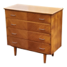 Vintage chest of drawers from the 50s in blond oak 4 drawers feet bobbin