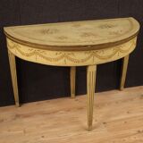 Italian lacquered demilune table in louis xvi style