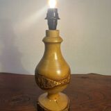 Solid wood bark lamp base
