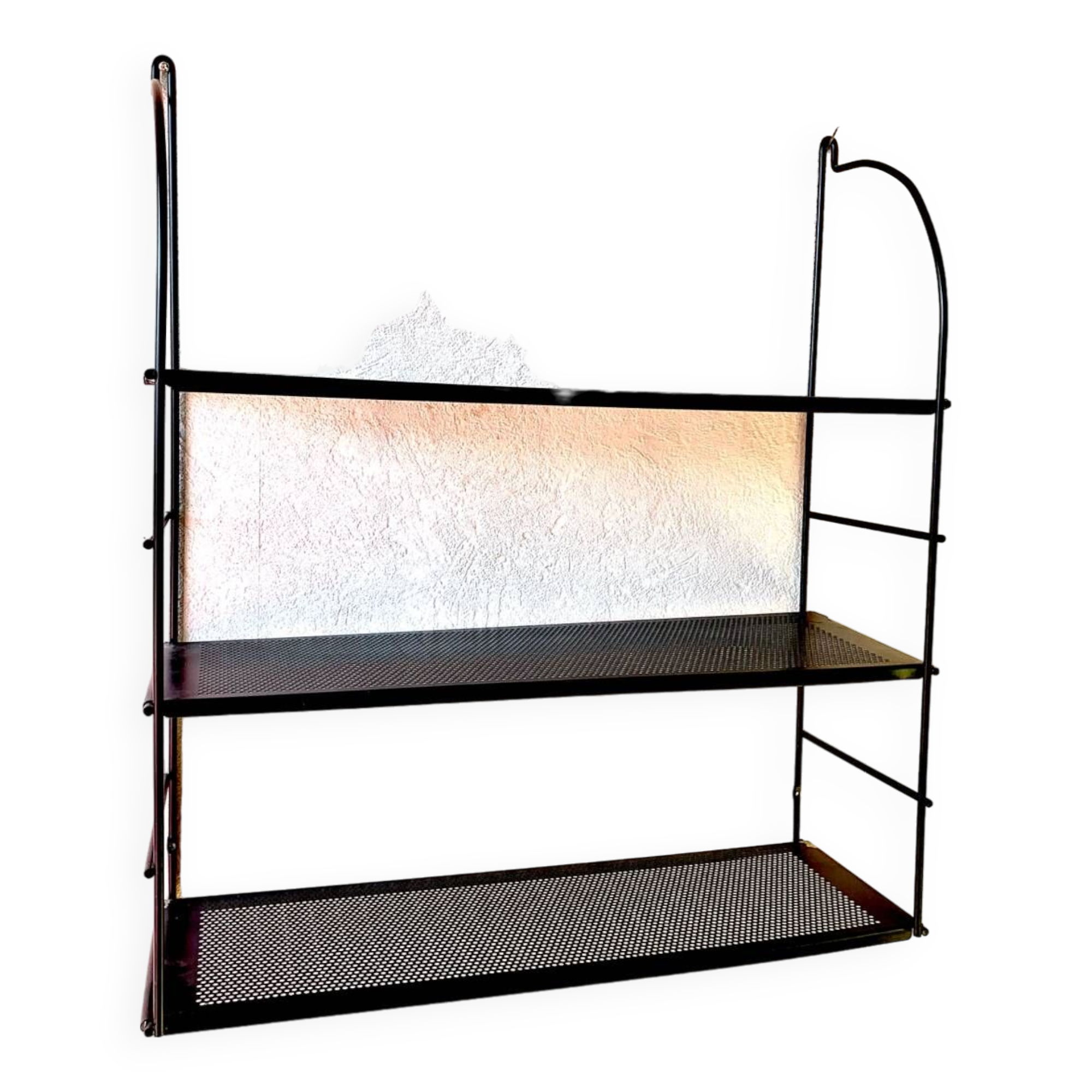 Black metal string shelf