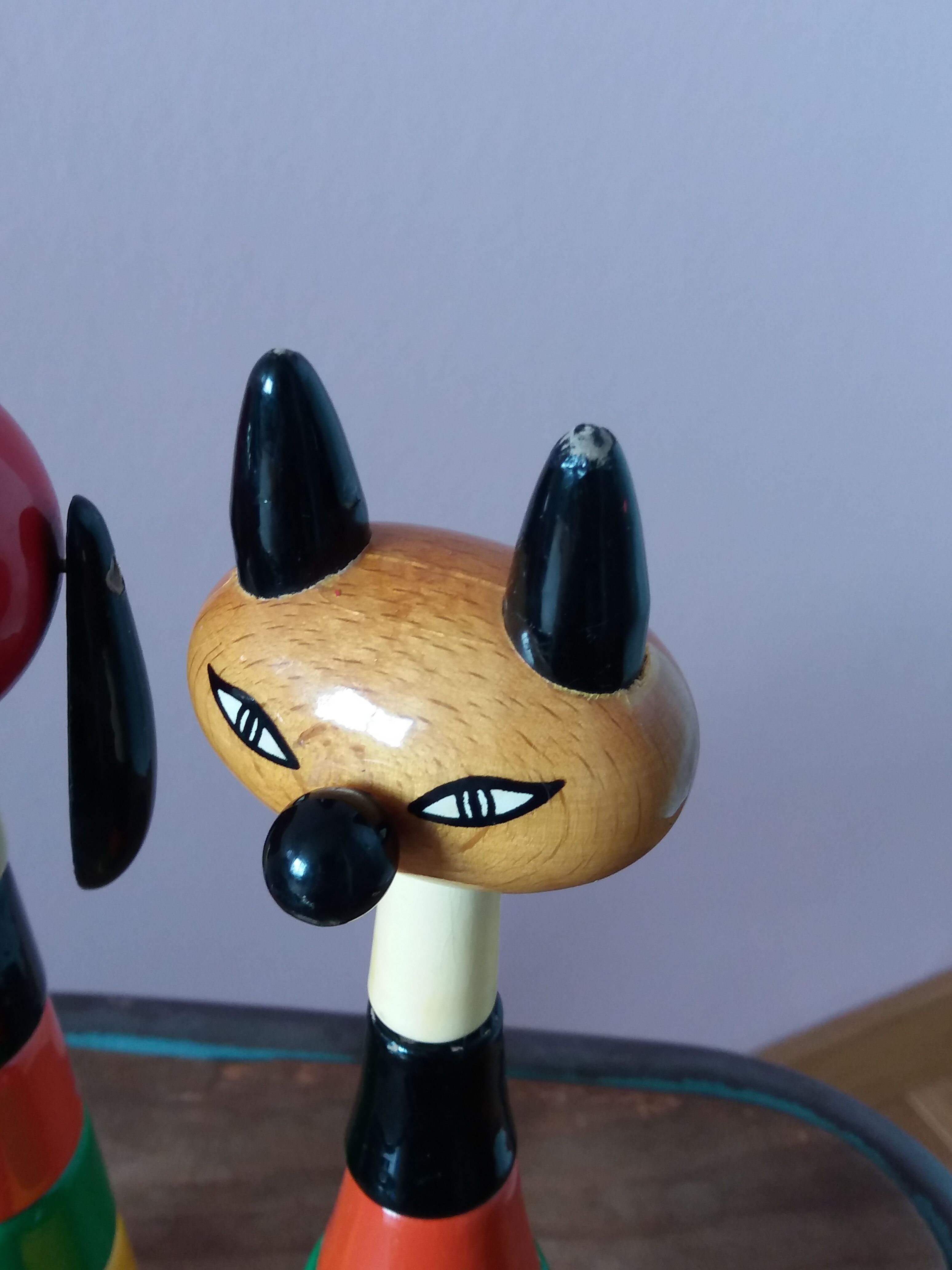 Wooden cat and dog stack toys