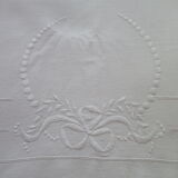 Cotton and linen sheet embroidered 1.86 x 2.60 m