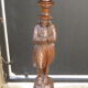 Wooden saddle with statuette, Breton figure, ancient and chiseled, Henri II style