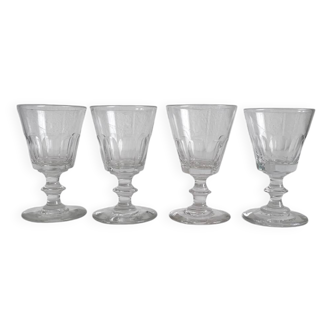 4 verres à vin en cristal ancien Caton Saint Louis Baccarat