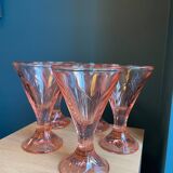 Pink glass ice cream cups
