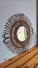 Sun mirror in rattan and bamboo: vintage 1960s