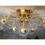 Transparent “poliedri” murano glass wall sconce