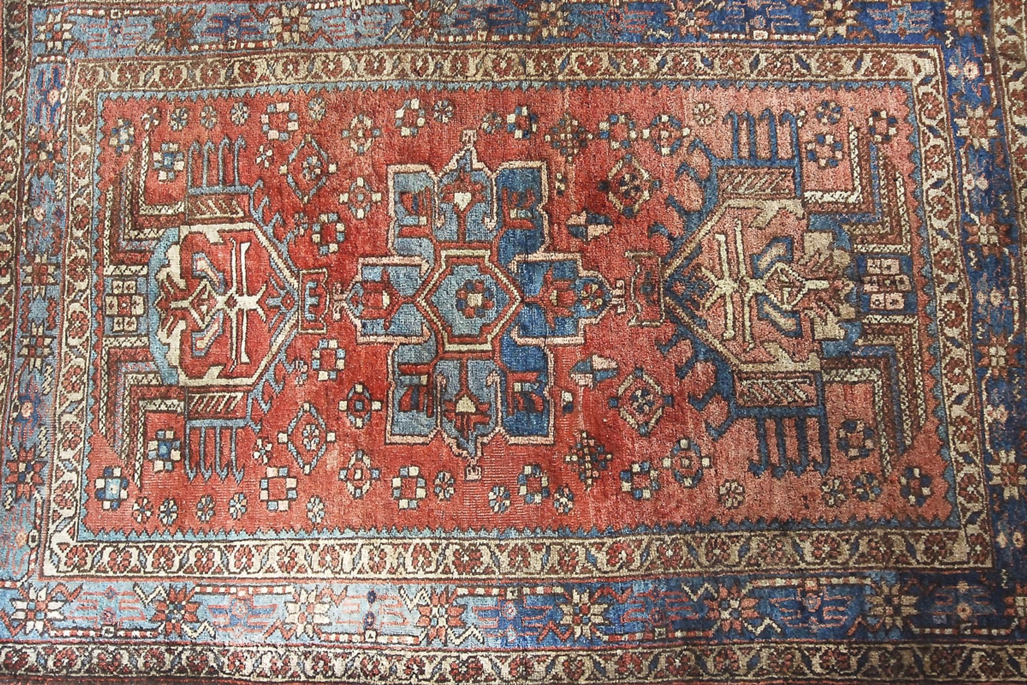 Antique Hand-woven Persian Heriz Carpet, 1920 s - 140x97cm
