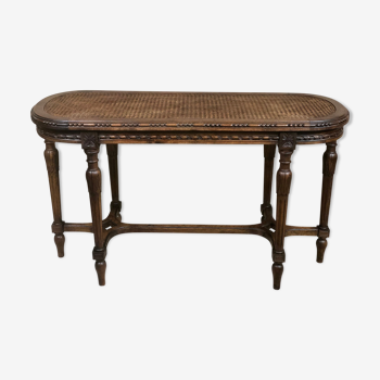 Piano bench, Louis XVI style bed end in canned walnut