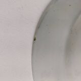 Plate by A. Lebacqz & M. Bouchart, green floral decoration, Richelieu model