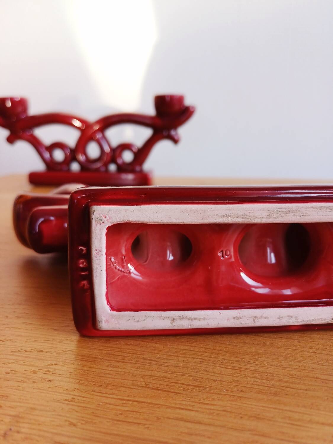 Pair of art deco ceramic candlesticks/candlesticks