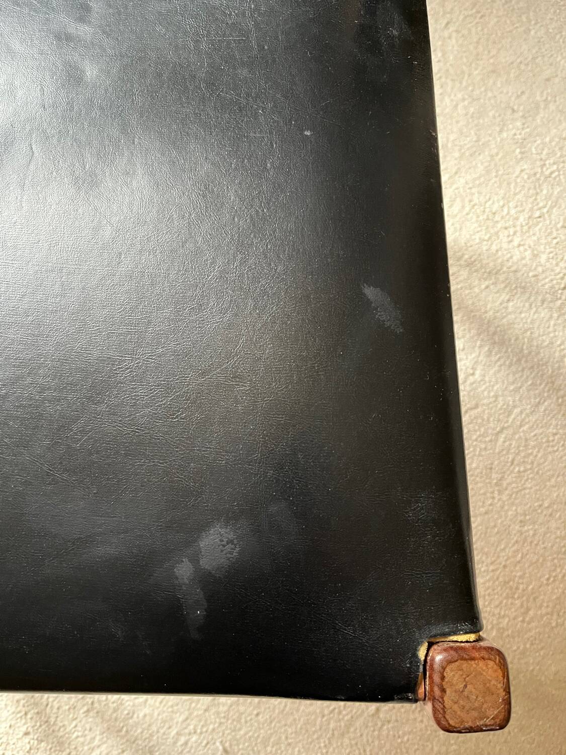 Scandinavian teak and leatherette chair