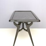 1950s Style Dining Table with Glass Top Lacquered by Enzio Wenk, Italy, 2019