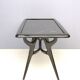 1950s Style Dining Table with Glass Top Lacquered by Enzio Wenk, Italy, 2019