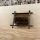 Mirror 45x51cm rectangular wood imitation bamboo 1960