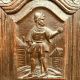 19th century carved ash-style chest bench