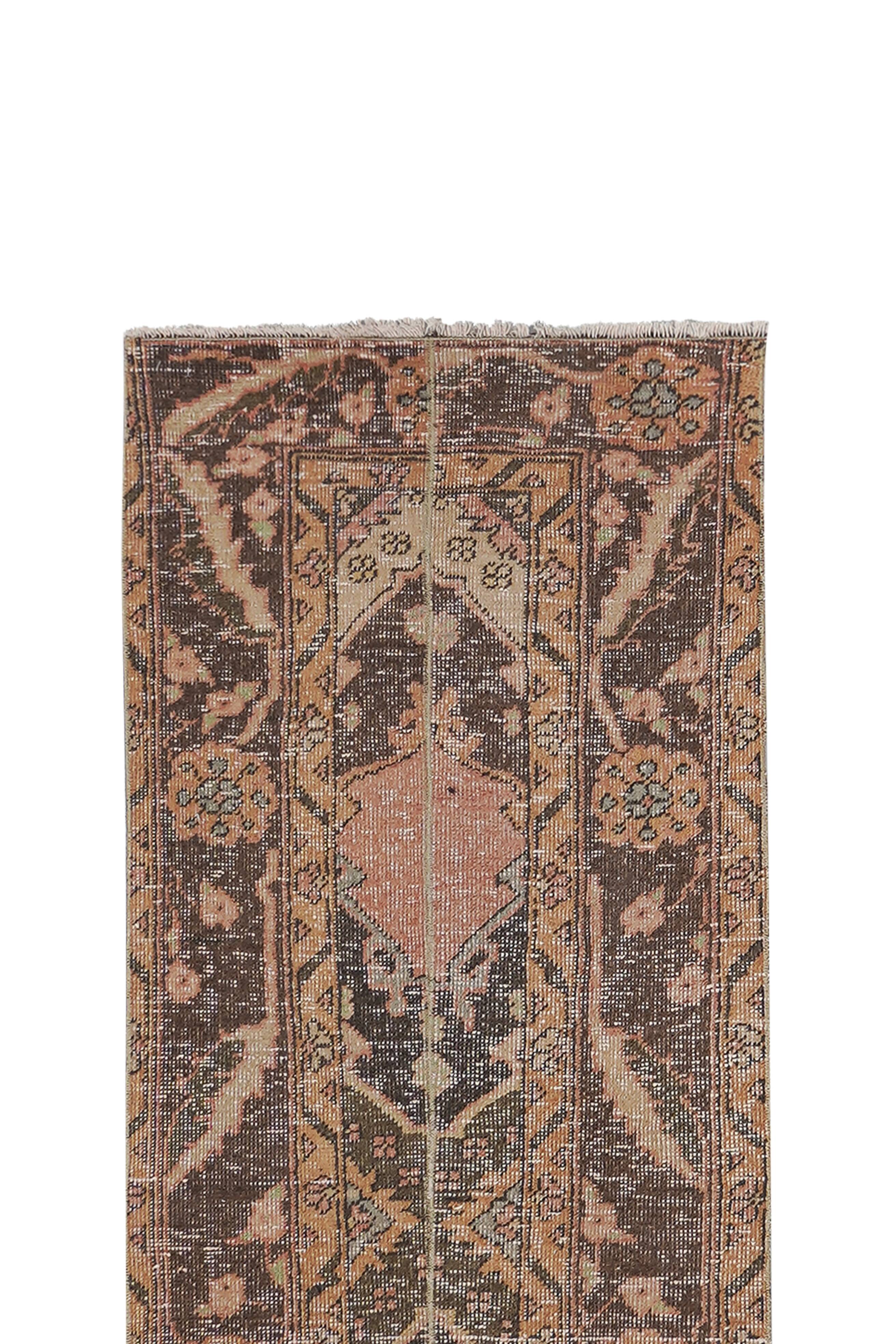 Vintage Turkish Oushak Rug Handwoven 53x635 cm