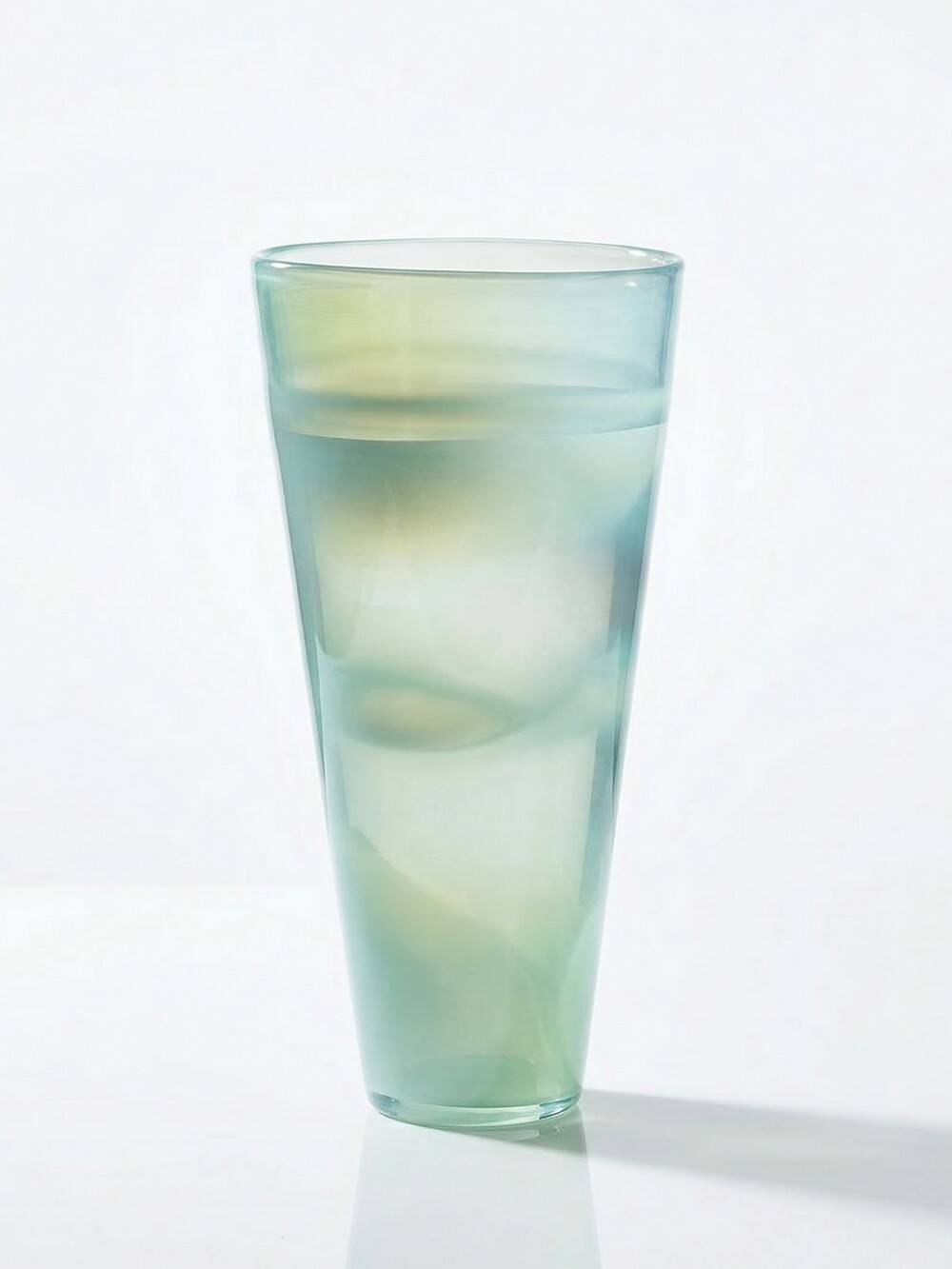 Blown opaline glass vase, Kosta Boda style, vintage Scandinavian design.