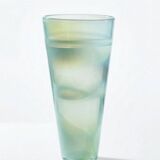 Blown opaline glass vase, Kosta Boda style, vintage Scandinavian design.