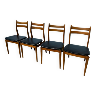 Lot de 4 chzise scandinave teck année 60