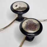 Pair of vintage wall coat racks in gold metal