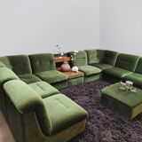 Canapé vintage modulable en velours "Green Spirit"