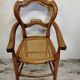 Children's high chair in wood and cane