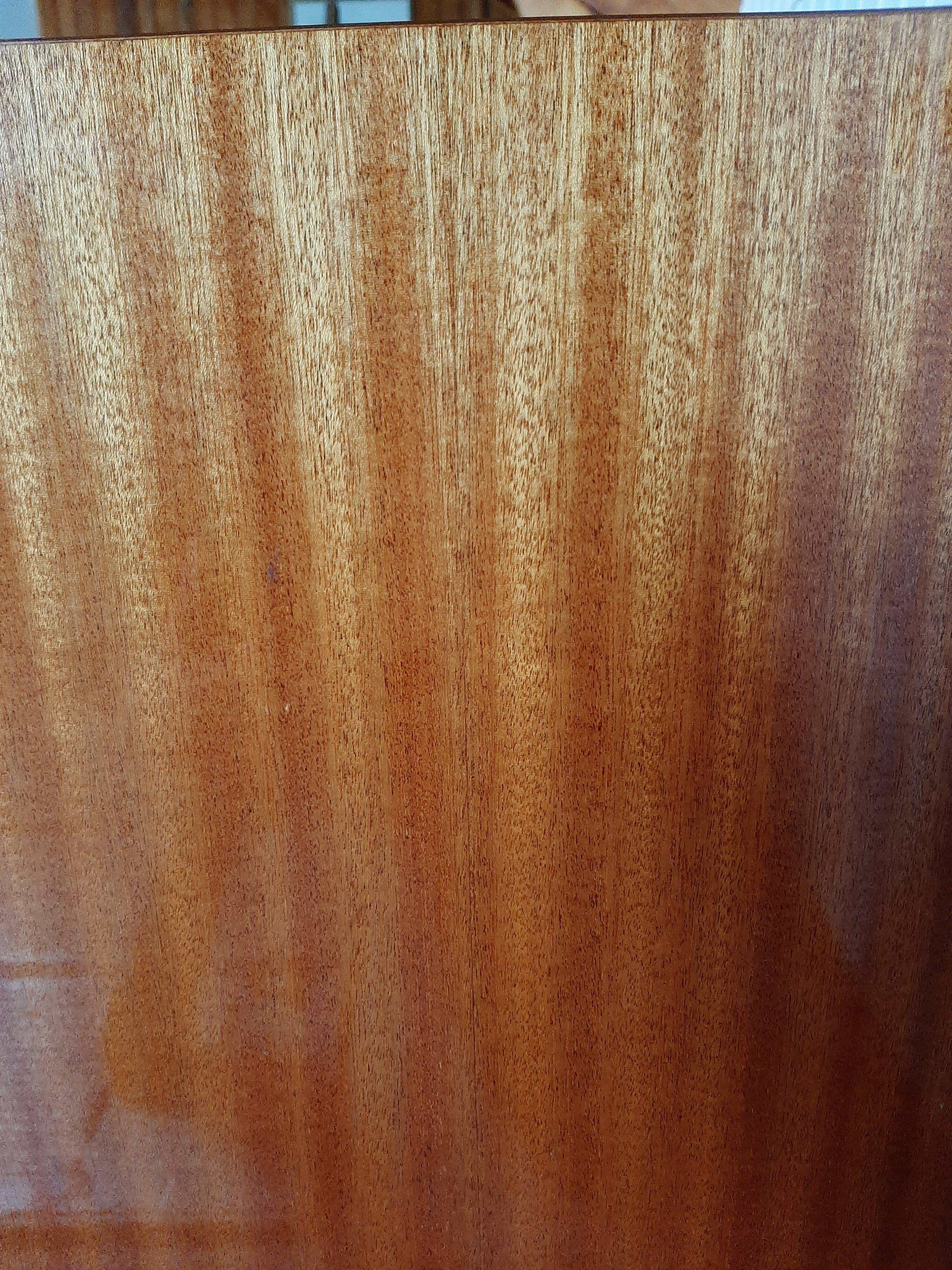 Vintage chest of drawers 3 drawers - varnished teak - Scandinavian style - retro patterns - 60s