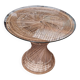 Table basse en rotin, dessus en verre