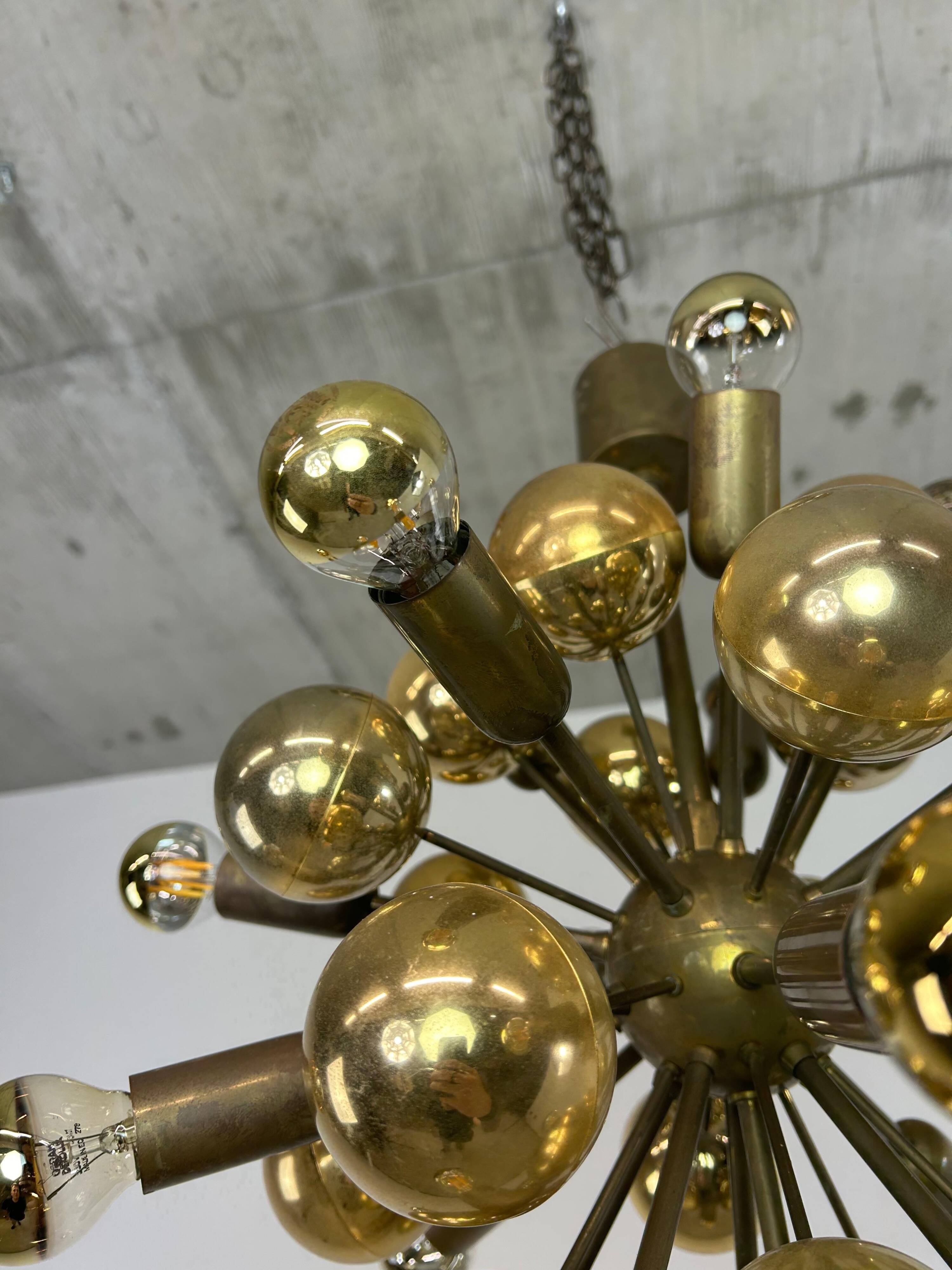 Atomic Suspension in Brass German Mid-Century by Dorothee Becker
