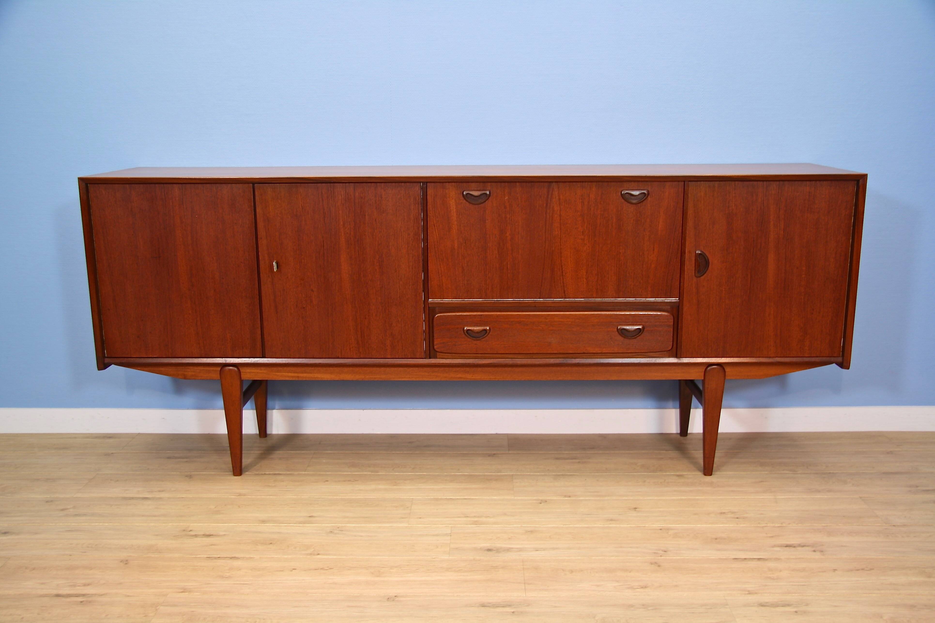 Rare Dutch sideboard in teak by Louis van Teeffelen for Wébé, 1960s