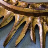 Mid-century italian wooden sun mirror, 1950s