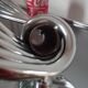 Modern Italian wall coat rack with lock, in chrome steel and b