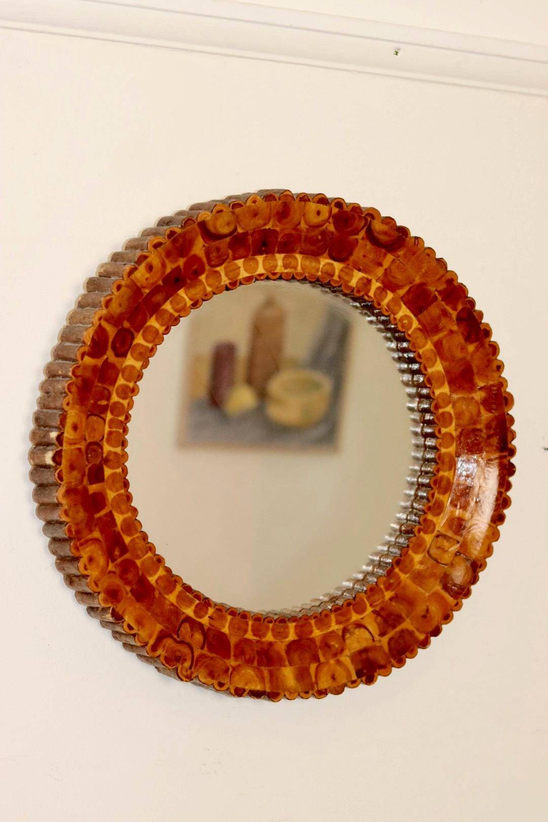 Miroir suédois vintage en bois