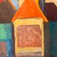 Old painting, cityscape signed and dated 79