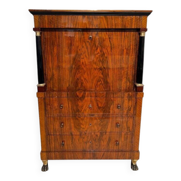 Biedermeier Secretary in Walnut and Maple, 1820
