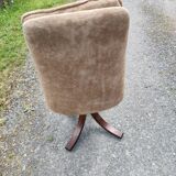 Set of 4 70s velvet bucket chairs