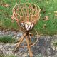 Vintage rattan and wicker plant holder