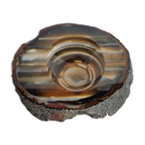 Empty pocket, slice of brown ochre agate