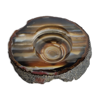 Empty pocket, slice of brown ochre agate