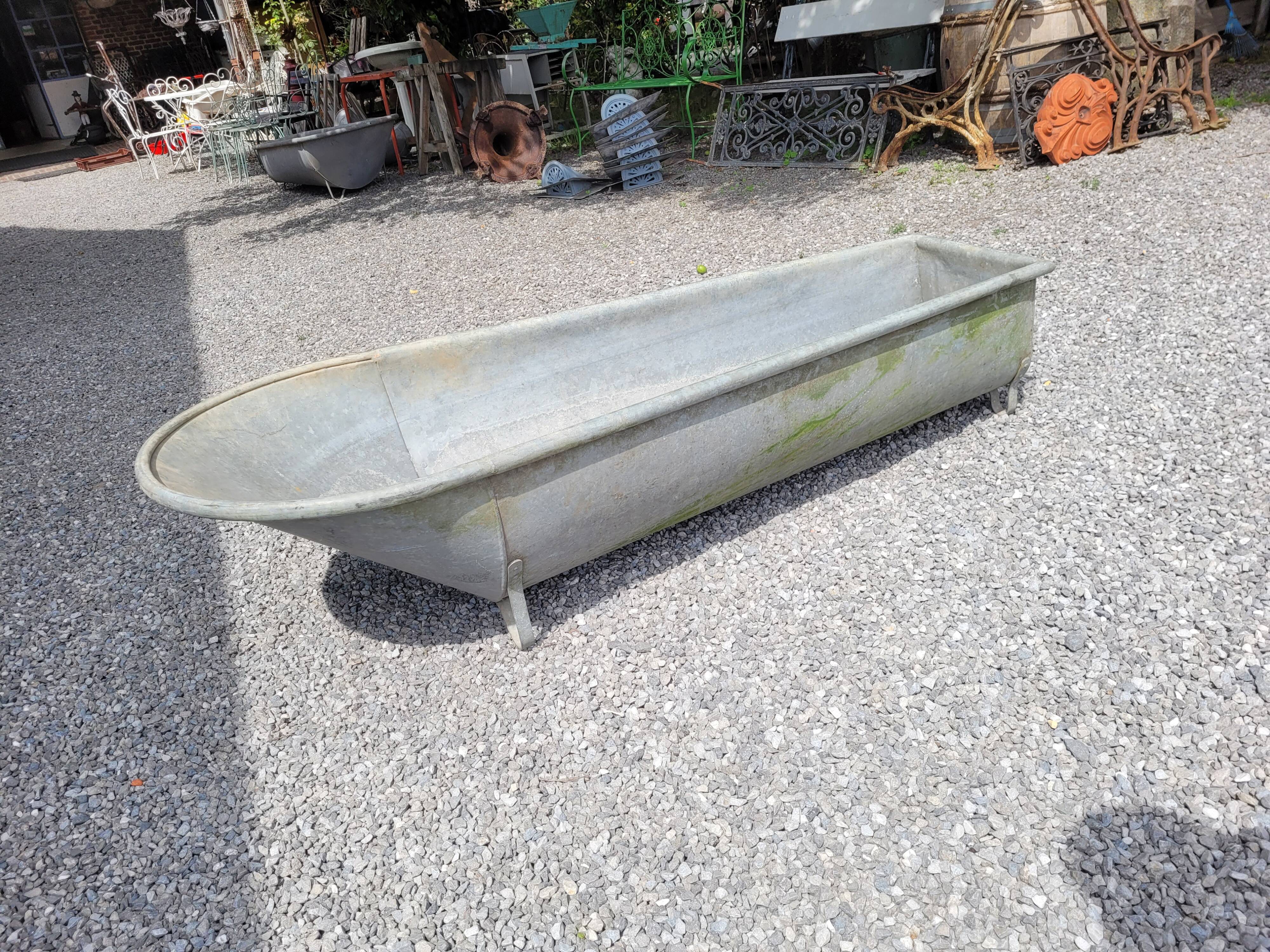 Old zinc bathtub