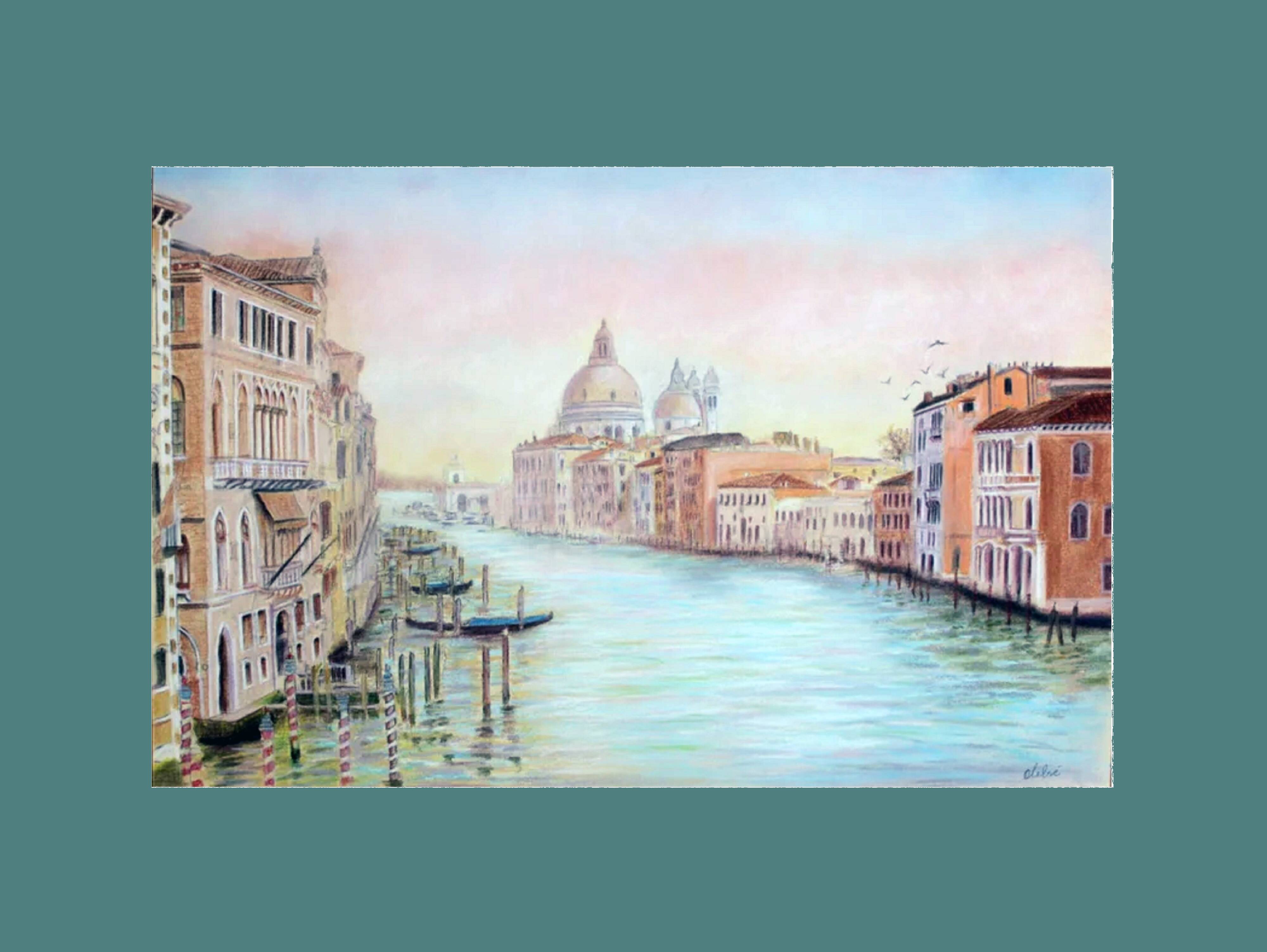 Dibujo de Venecia. Grand canal.