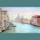 Dibujo de Venecia. Grand canal.