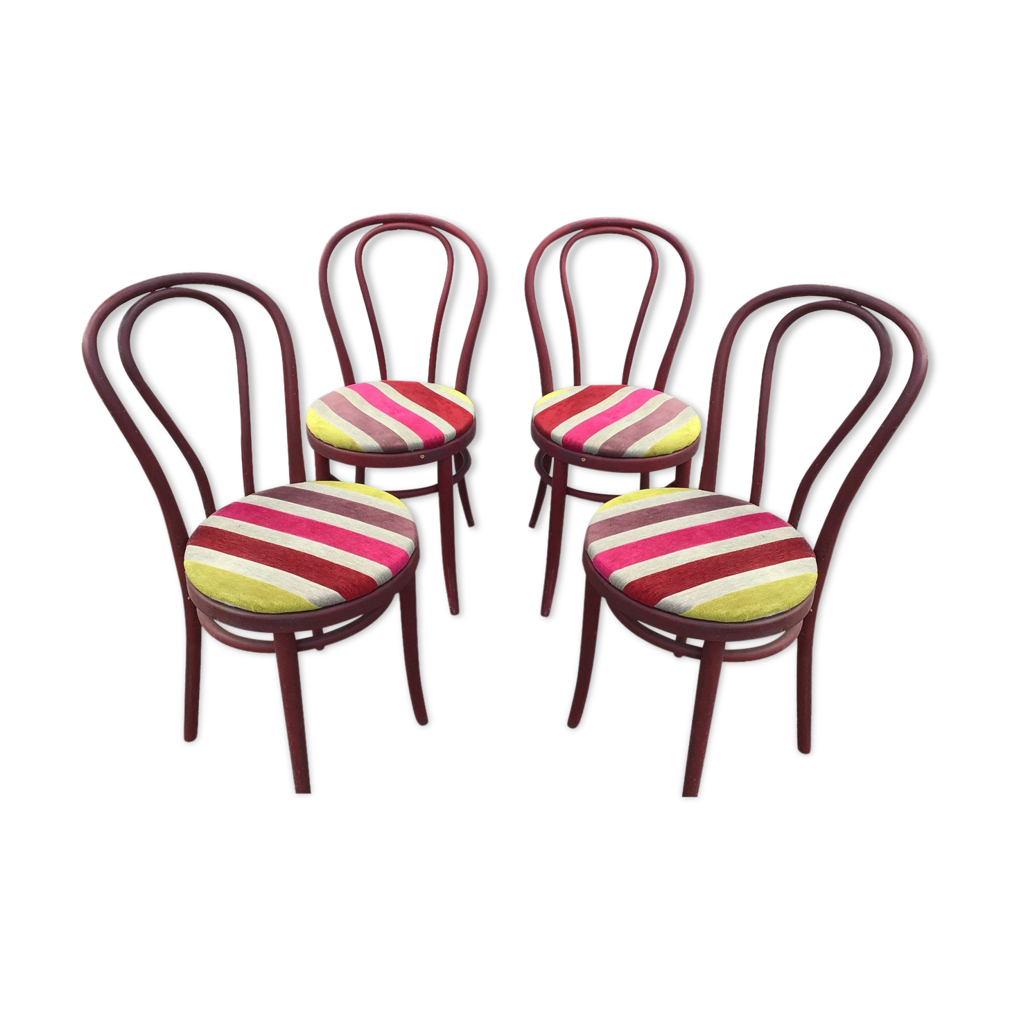Set de 4 chaises bistrot viennoise bois courbé